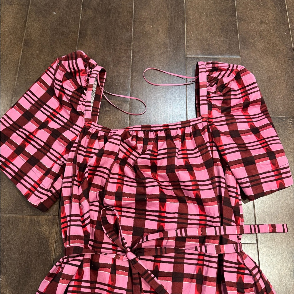 Baum und Pferdgarten Pink and Red Plaid Maxi Dress - Picture 2 of 4